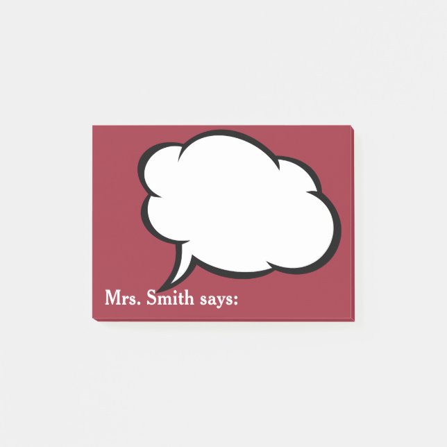 Vänliga påminnelser från din lärare!  Personifiera Post-it Block (Framsida)