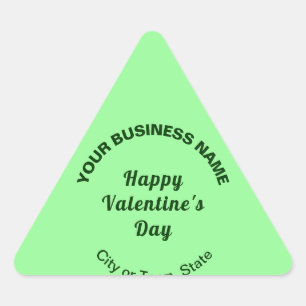 Vanliga texter Business Valentine Small Ljust grön Triangelformat Klistermärke