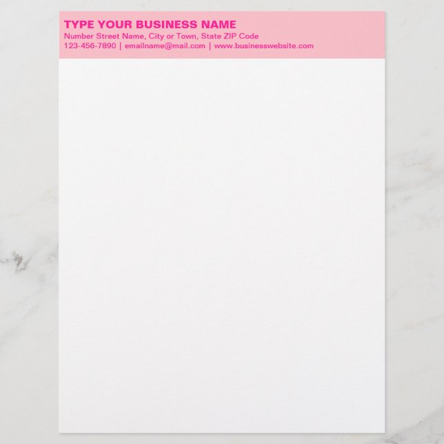 Vanliga texter om rubriken Monokrom Rosa på affärs Brevhuvud (Framsida)