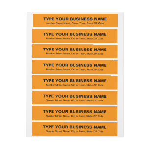 Vanliga texter Orange Färg Business Returadress Etikettband