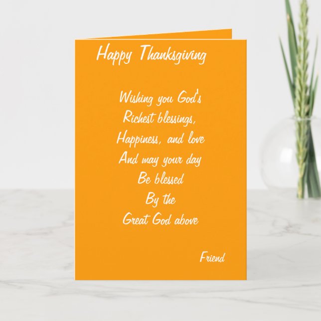Vänliga thanksgiving-kort helgkort (Framsida)