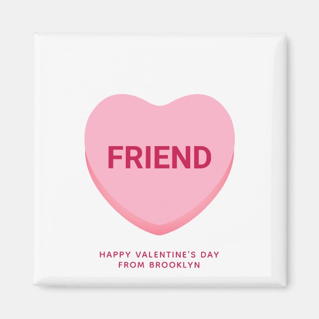 Vänliga Valentineser för konversation av rosa Magnet (Framsidan)