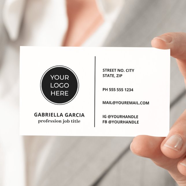 Vanliga vita generiska design visitkort (Front of card shown in 3.5 x 2.0 inch, add your QR Code and webpage on the back.)
