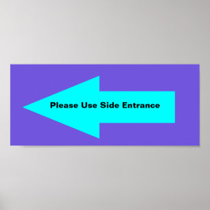 'Vänligen Använda Side Entrance'-signatur. Anpassa Poster