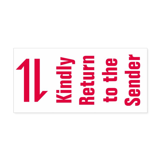 "Vänligen återvända till avsändaren" Rubber Frimär Självfärgande Stämpel (Design)