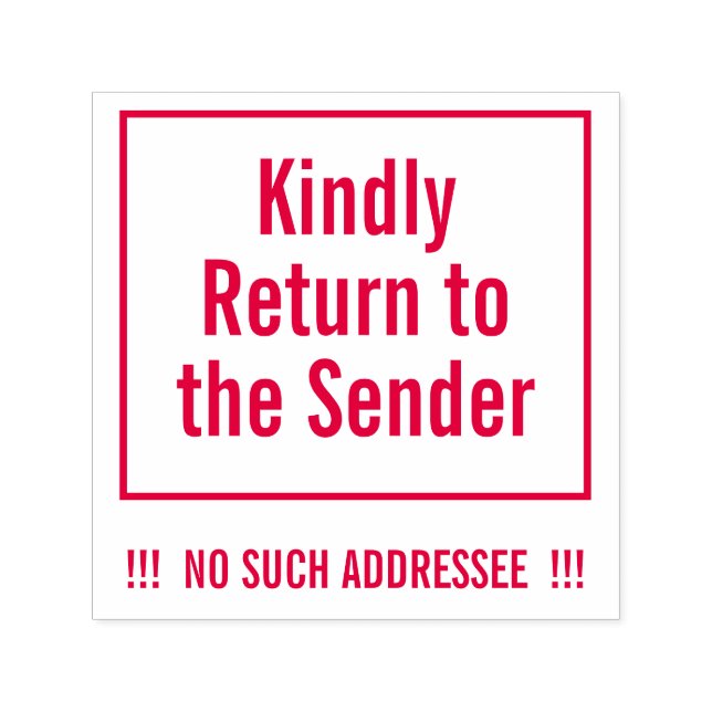 "Vänligen återvända till avsändaren" Rubber Frimär Självfärgande Stämpel (Design)