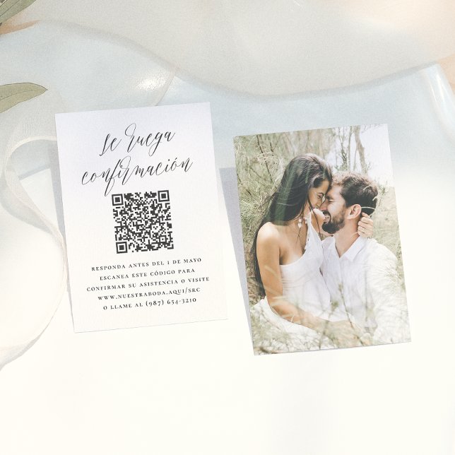 Vänligen Bekräfta QR-kod Bröllop RSVP Tilläggskort (Skapare uppladdad)