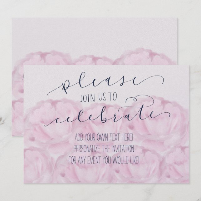 Vänligen gå med oss för att fira kalligrafi och pi inbjudningar (Fram/baksida)