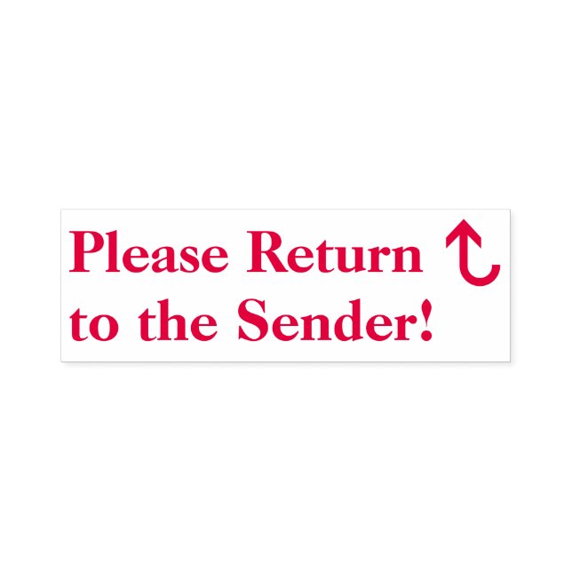 "Vänligen gå tillbaka till avsändaren!" Rubber Fri Självfärgande Stämpel (Design)