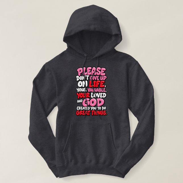 Vänligen ge inte upp t shirt (Design framsida)