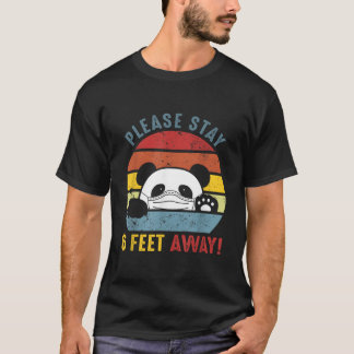 Vänligen Håll 6 Fots Avstånd Panda Social Distanse T Shirt