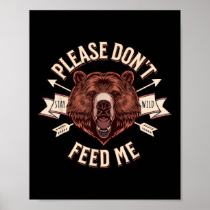 Vänligen Mata Mig Inte Rolig Camper Camping Grizzl Poster