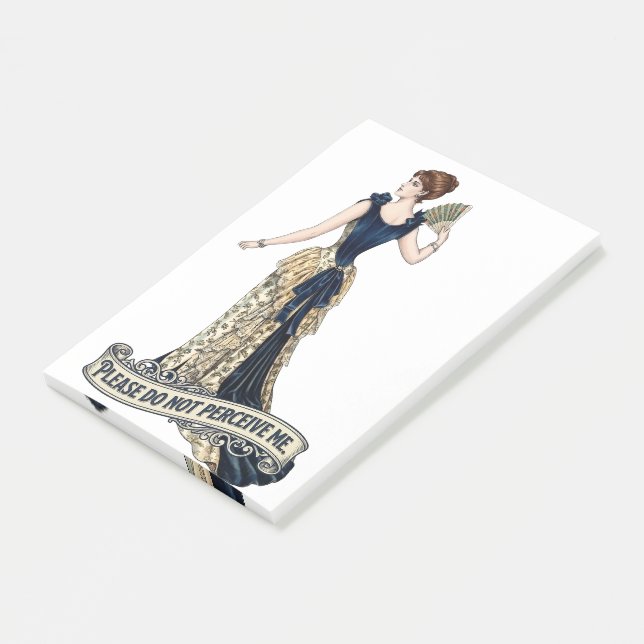 Vänligen Misstolka Mig Inte - Viktoriansk Dam Vint Post-it Block (Vinklad)