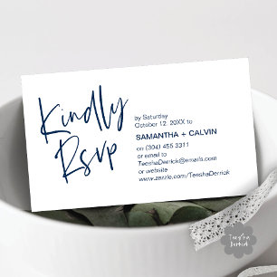 Vänligen RSVP Modern Minimalistisk Bröllopsinbjuda Tilläggskort