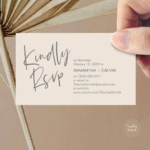 Vänligen RSVP Modern Minimalistisk Bröllopsinbjuda Tilläggskort