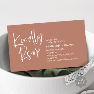 Vänligen RSVP Modern Minimalistisk Bröllopsinbjuda Tilläggskort