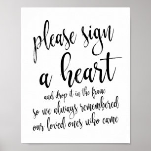 Vänligen Signera Ett Hjärta Rustik Bröllop 8x10 Sk Poster