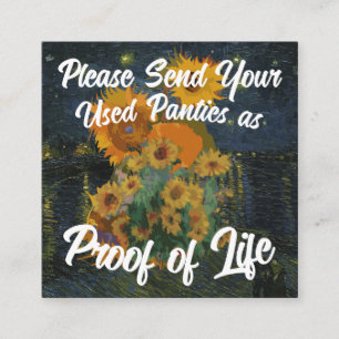 Vänligen skicka dina använda trosor som bevis på a tilläggskort