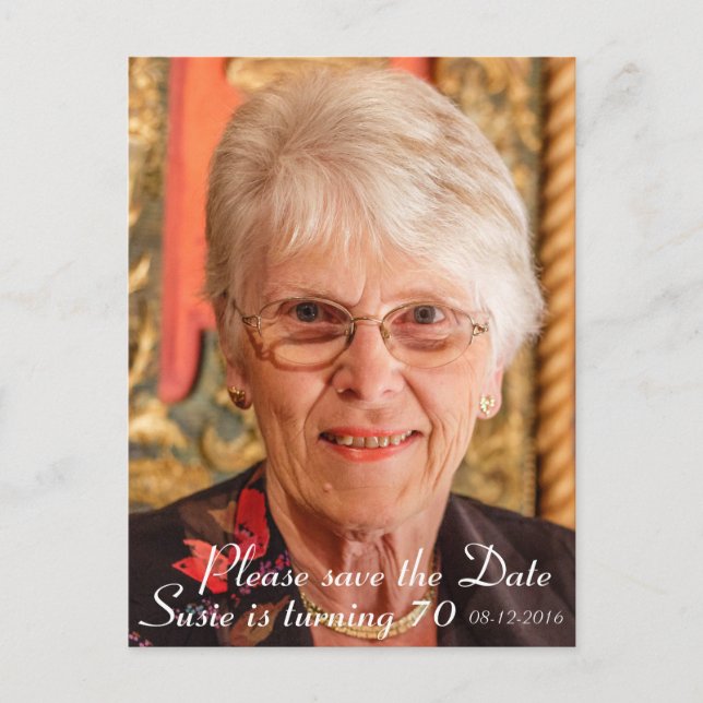 Vänligen spara datumet meddelande vykort (Framsida)