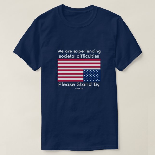 Vänligen ställ dig vid (USA) - en ministerresa T Shirt (Design framsida)
