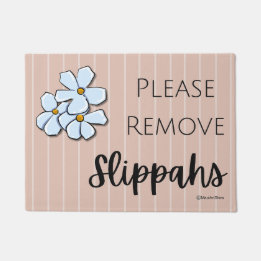 VÄNLIGEN TA AV DIG SLIPPERS - Plumeria - Dörrmatta