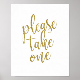 Vänligen Ta En Glitter 8x10 Bröllopsskylt Poster