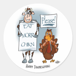 Vänligen Thanksgiving Dag Runt Klistermärke
