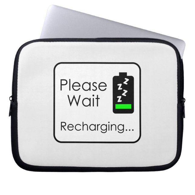 Vänligen vänta elektronikväska laptop sleeve (Framsidan)