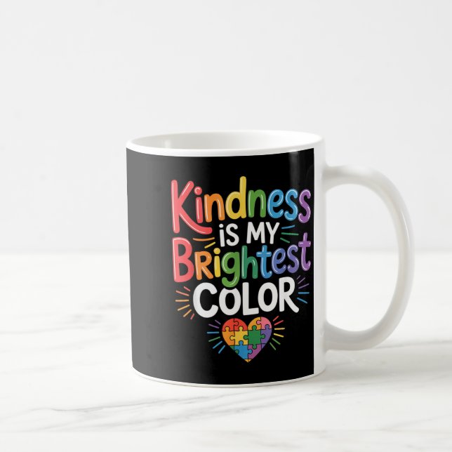 Vänlighet är den ljusaste färgen autism pussel kär kaffemugg (Höger)