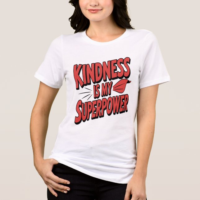 Vänlighet är min superkraft Illustration Seriestil T Shirt (Framsida)
