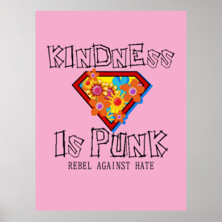 Vänlighet är punk - rebellera mot hat poster
