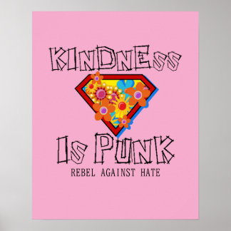 Vänlighet är punk - rebellera mot hat poster