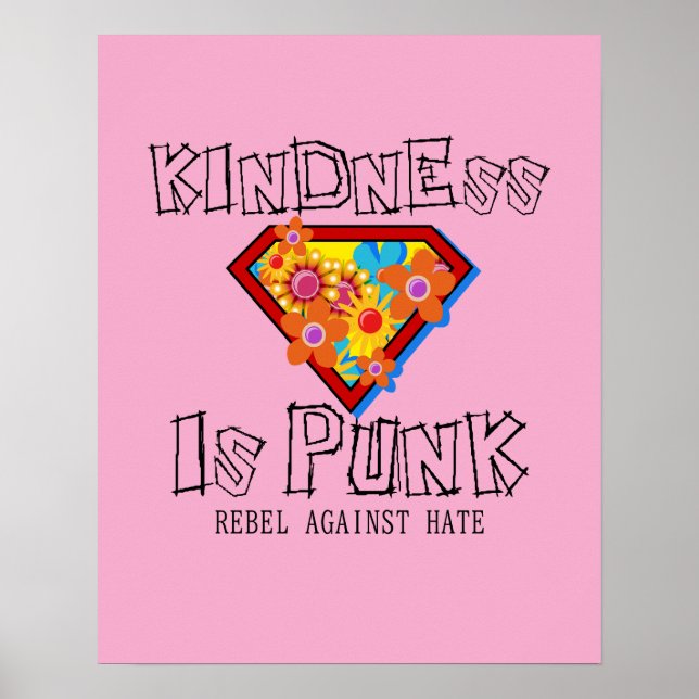 Vänlighet är punk - rebellera mot hat poster (Framsidan)