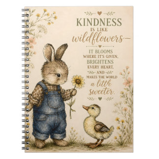 Vänlighet är som vilda blommor kanin och ankunge anteckningsbok