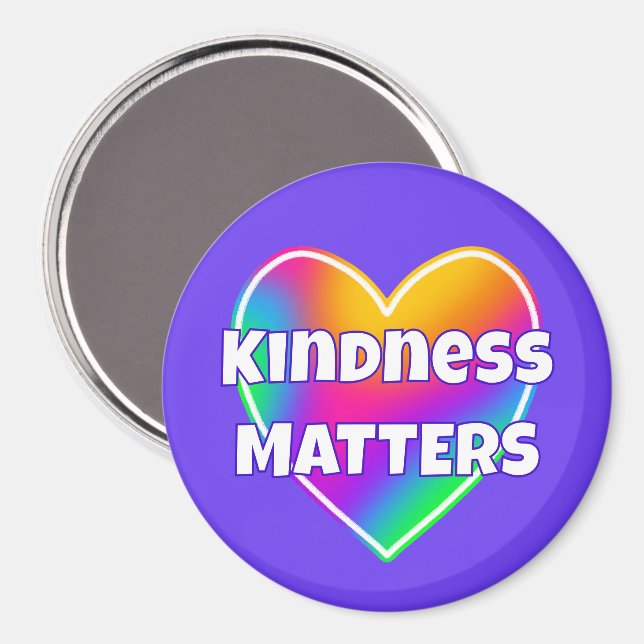 Vänlighet är viktigt regnbågs hjärta magnet (Front/Back)