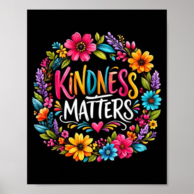 Vänlighet Färgrik Blomma Inspirerande Citat Poster (Framsidan)