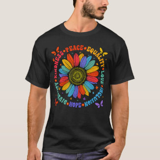 Vänlighet Fred Jämlikhet Kärlek Hopp Mångfald Mäns T Shirt