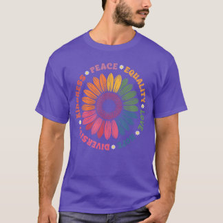 Vänlighet Fred Likhet Kärlek Hopp Mångfald Mänskli T Shirt