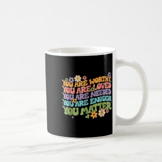 Vänlighet var snäll groovy psykisk hälsomedvetenhe kaffemugg