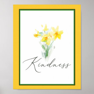 Vänlighet vattenfärg narcissus poster