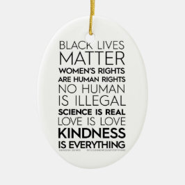 Vänligheten är allt den ovala prydnaden julgransprydnad keramik