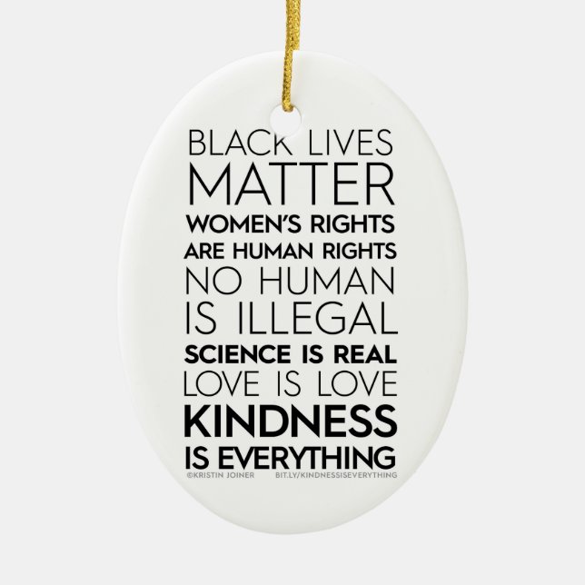 Vänligheten är allt den ovala prydnaden julgransprydnad keramik (Framsidan)