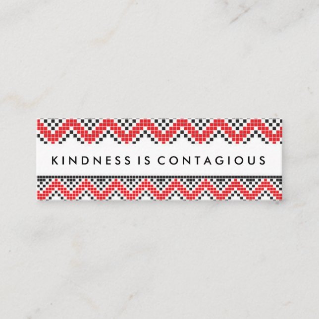 Vänligheten är det smittsamma utmaningkortet mini visitkort (Framsida)