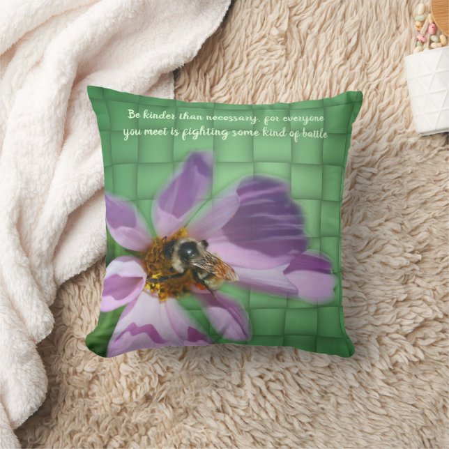 Vänlighetscitat Bin På Blomma Inspirerande  Kudde (Filt)