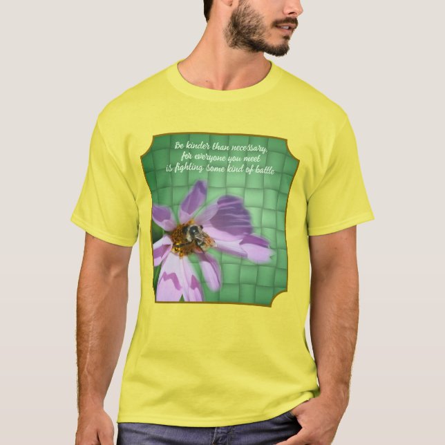Vänlighetscitat Bin På Blomma Inspirerande  T Shirt (Framsida)