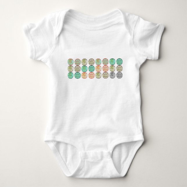Vanligt Cents: Encentmyntranka Tee Shirt (Framsida)