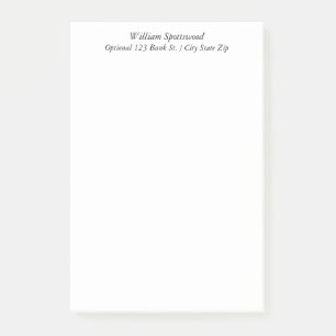 Vanligt enkelt Unadorned anpassningsbarnamn Post-it Block