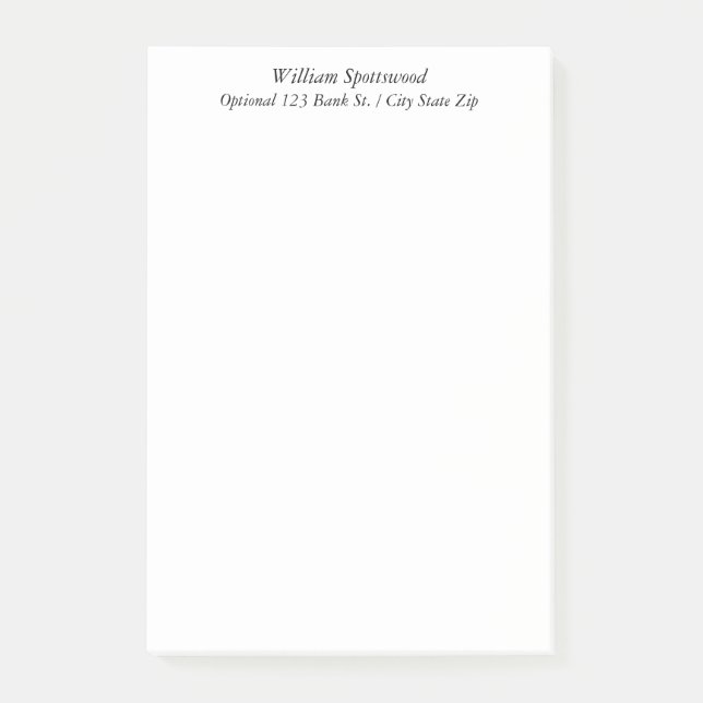 Vanligt enkelt Unadorned anpassningsbarnamn Post-it Block (Framsida)