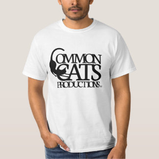 Vanligt full logotypsvart för katter tee