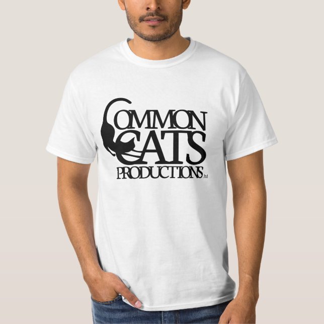 Vanligt full logotypsvart för katter tee (Framsida)